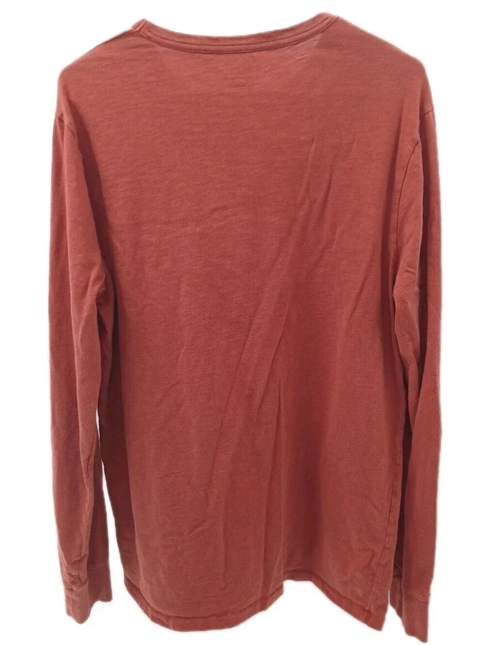 J.Crew Garment-Dyed Shirt Mens Large Tall Orange Slub Cotton Long Sleeve Pocket
